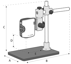 EVO Cam Single-arm boom stand dimensions